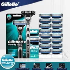 Kit De Barbear Manual De 3 Camadas gillette Masculino-Frete Grátis-Lâmina Brilhante mach3razor