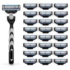 16 lâminas/12 Gillette MACH 3 lâminas lâmina externa suporte de lâmina suplementar para barbear