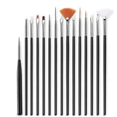 Kit 15 Pincéis Decoração Unhas Nail Art Pincel Profissional