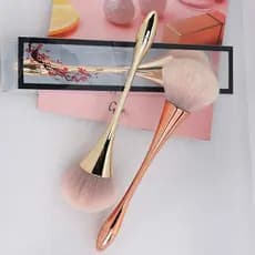 Pincel Largo Ouro Rosa para Base Pó Blush Ferramenta de Maquiagem Profissional Muito Macio1(Monica Fashion)