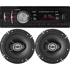 Kit Rádio MP3 Automotivo + 2 Alto-Falantes de 6 Polegadas USB Bluetooth USB Leitor de Cartão SD