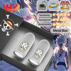 【 Ship Dentro De 24 Horas 】 HY Uma Peça Luffy Gaming Luvas De Manga De Dedo Touch thumb (2PCS) Anti-Sweat PUBG COD Chamada De Serviço Lendas Móveis Estado De Sobrevivência