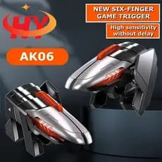HY AK06 Novo Controlador De Jogo Do Telefone Móvel De Seis Dedos Para PUBG Aim Atirador Gatilho De Jogos L1R1 Botão Chav