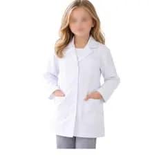 Jaleco de Botão Infantil Unissex Profissão Médico Professor Manga Longa