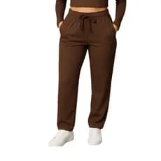 Calça Pantalona Feminino Canelada Premium Wide Leg Blogueira Com Bolsos Cintura Alta Cordão