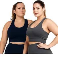 Kit 2 Top Feminino Academia Treino Fitness Musculação Yoga Corrida Plus Size