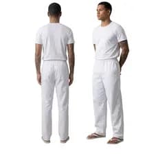Calça Ração Unissex Terreiro Branca Fardamento Umbanda Candomblé Para Trabalho Envio FULL