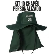 Kit 10 Chapéu Pescador Personalizado Premium Com Proteção