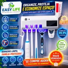 Porta Escova De Dentes Esterilizador Com Luz UV Antibacteriano Decoracão Banheiro