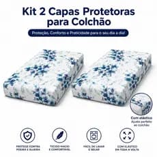 capa protetora de colchão solteira 100% poliéster oferta*