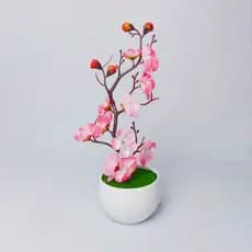 Bonsai Artificial Flor De Ameixa Com Vaso Realista Decoração Casa realista cerejeira Orquídea