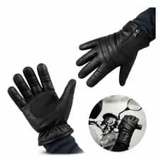 Luvas De Motoqueiro Forrada Couro Sintético Preta Masculina Térmica  Antiderrapante