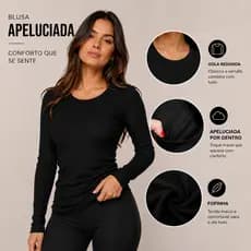 Blusa Térmica Feminina Segunda Pele Peluciada Frio Intenso