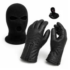 Kit Touca Ninja Balaclava+Luva Forrada Térmica Moto Inverno Super Grossa Quente Respirável Trabalho.