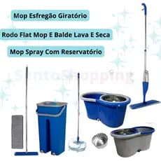 Mop Spray - Mop Lava e Seca ou Mop Giratório Limpeza Prática e Eficiente! Cozinha Casa Banheiro