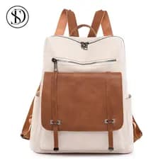 Mochilas Femininas Escolar Bolsa De Viagem Faculdade Cor Preto/Branco 1382