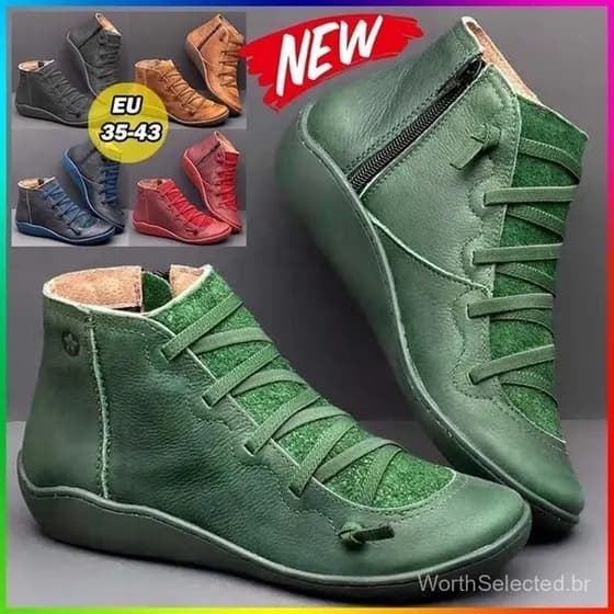Bota de couro Vintage feminino/Casual/Retro/Handmade/PH