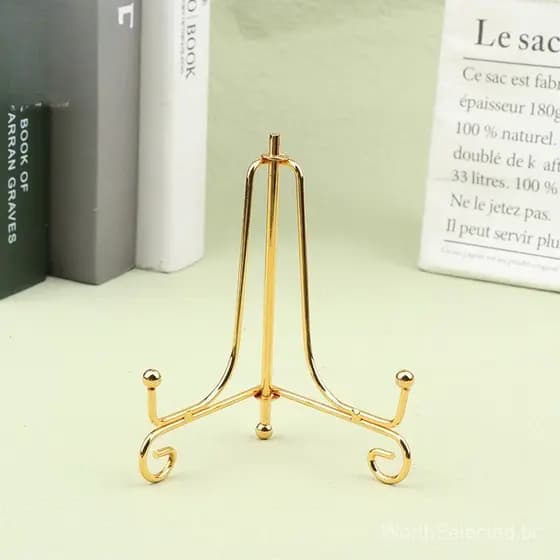 Suporte Para Expositor De Ferro Dourado Livro De Artesanato Porta-Livros Com Foto Pedestal Tigela De Prato Moldura Decor