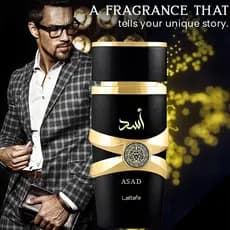 Perfume Lattafa Asad Eau De Parfum Masculino Original-100ml Armazém De São Paulo O Aroma Dura 24 Horas