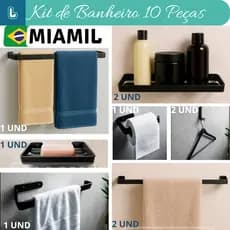 Super Kit de Acessórios para Banheiro com 10 Peças Miamil