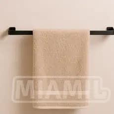 Suporte Porta Toalha Preto Tolheiro em Aço com Pintura Anti-Risco Linha Classic MIAMIL