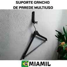 Gancho Suporte de Parede Multiuso Preto Design Modern- Gancho para Toalhas, Bolsas, Roupas e Chaves