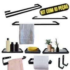 Kit de Acessórios para Banheiro com 10 Peças Miamil