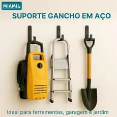 Gancho de Parede Multiuso em Aço Resistente Preto Fosco Antiferrugem –Ferramentas/Quarto/Lavanderia–