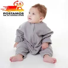 Saco De Dormir Bebê Com Manga 9 a 18 meses Cobertor Pijama Soft Infantil Cinza