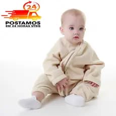 Saco De Dormir Bebê Com Manga 6 a 9 meses Cobertor Pijama Soft Infantil Bege