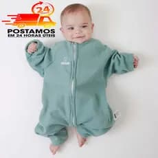 Saco De Dormir Bebê Com Manga 6 a 9 meses Casulo Infantil Inverno VERDE