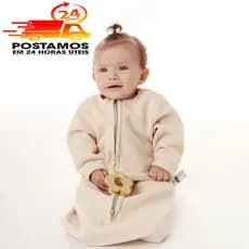 Saco De Dormir Bebê Com Manga 0 a 3 meses Cobertor Pijama Soft Infantil Bege