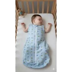 Saco de Dormir Bebê Verão Algodão 3 a 9 meses Trator Azul Casulo de Bebe