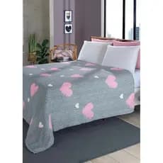 Manta Flannel 1 Peça Cinza