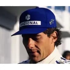Boné Nacional Aba Curva Bordado Ayrton Senna Azul Royal Premium