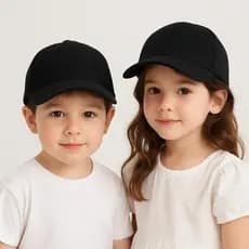 Boné Básico Unissex Liso Infantil Com Ajuste Aba Curva Premium