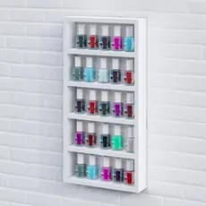 Expositor de Esmaltes 5 Prateleiras 110 Esmaltes 60x30x7 MDF Resistente Nicho Organizador