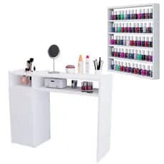 Mesa Manicure Com Porta Completa + Expositor de Esmaltes Premium