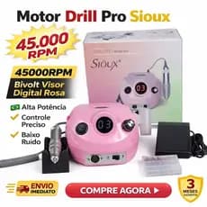 Motor Drill Pro Sioux 45000RPM Bivolt Visor Digital Rosa