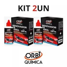 KIT 2UN - Renovador de Farol Tira Amarelado Aspecto Fosco e Riscos Orbi Revitalizador 50ml + Estopa