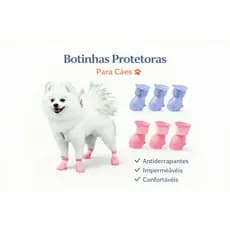 Sapatinho Pet para Cães em Silicone com Velcro – Kit com 4 Unidades Antiderrapante