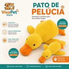 Brinquedo Pet Pato de Pelúcia com Apito para Cachorro | Mordedor Interativo Macio Antiestresse P e G