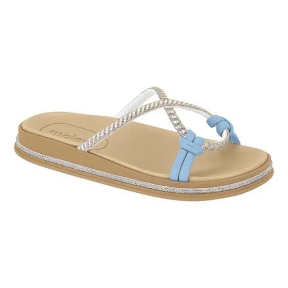 Chinelo Feminino Moleca Rasteira Slide Strass Original Nova