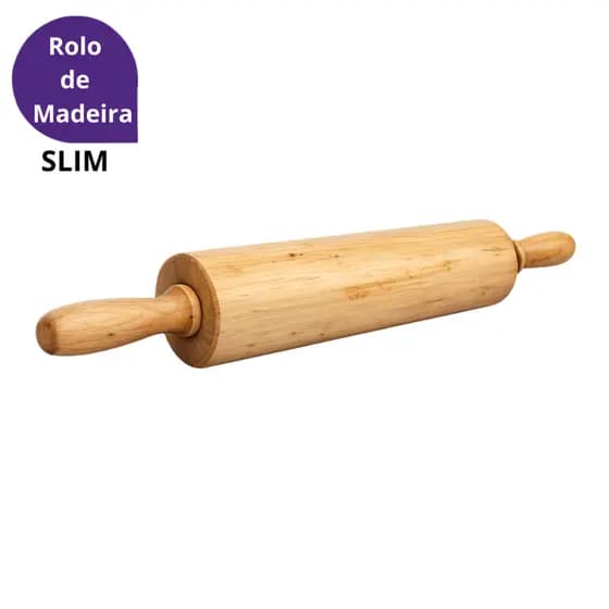 Rolo de Massa Madeira Slim Profissional | Ideal para Pizza, Pão, Pastel e Confeitaria