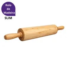 Rolo de Massa Madeira Slim Profissional | Ideal para Pizza, Pão, Pastel e Confeitaria