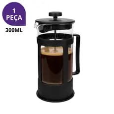 Cafeteira Prensa Francesa 300ml em Vidro com Filtro em Aço Inox para Café e Chá