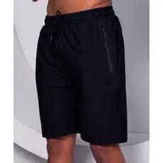 Calções masculinos para desporto/fitness/uso casual/tecido de secagem rápida/fibra elástica/bolsos com fecho de correr.