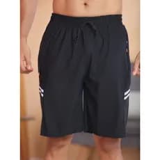 Calções masculinos para desporto/fitness/uso casual/tecido de secagem rápida/fibra elástica/bolsos com fecho de correr.