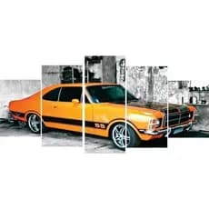 Quadros Decorativos parede quarto sala tema carro  Opala Mosaico 5 Peças