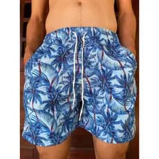 kit 2 Short Praia Bermuda  Academia Moda Praia Academia Masculino Floral Mauricinho Estampado Tactel Premium